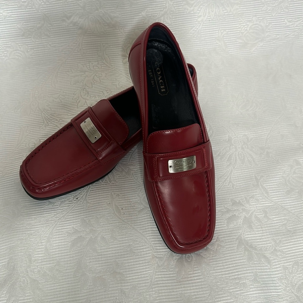 Coach Women Red Loafers